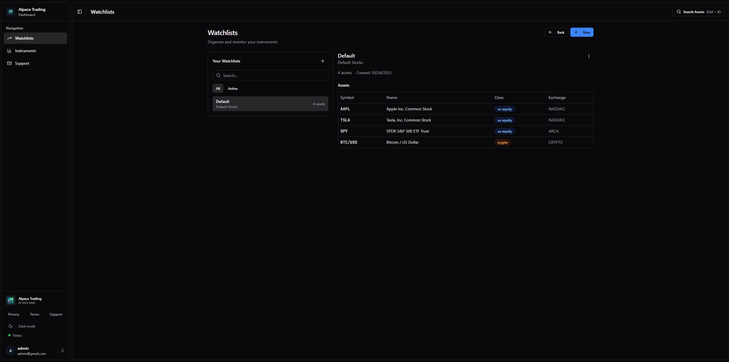Watchlist Dark